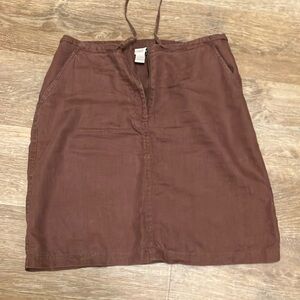FINAL SALE WEEK! Goes to consignment 11/7. J.Jill chocolate brown linen skirt